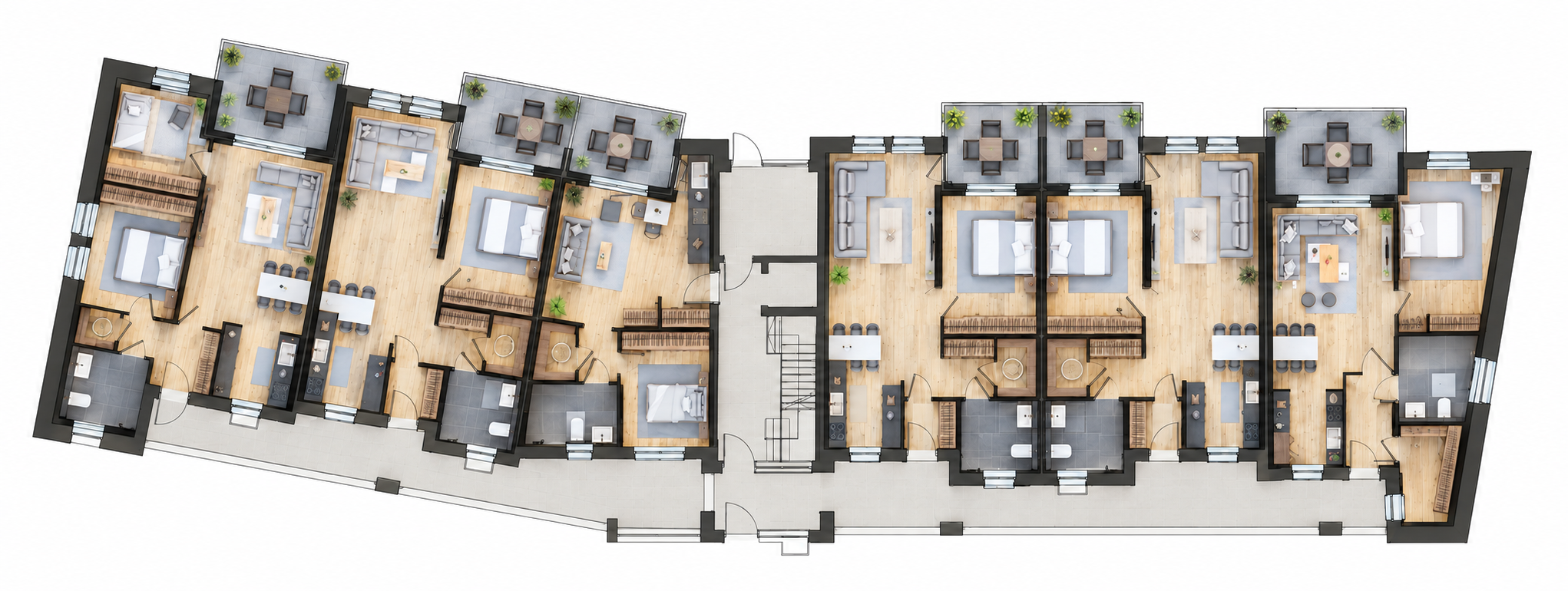 Illustrative Etagenübersicht Haus A, Erdgeschoss